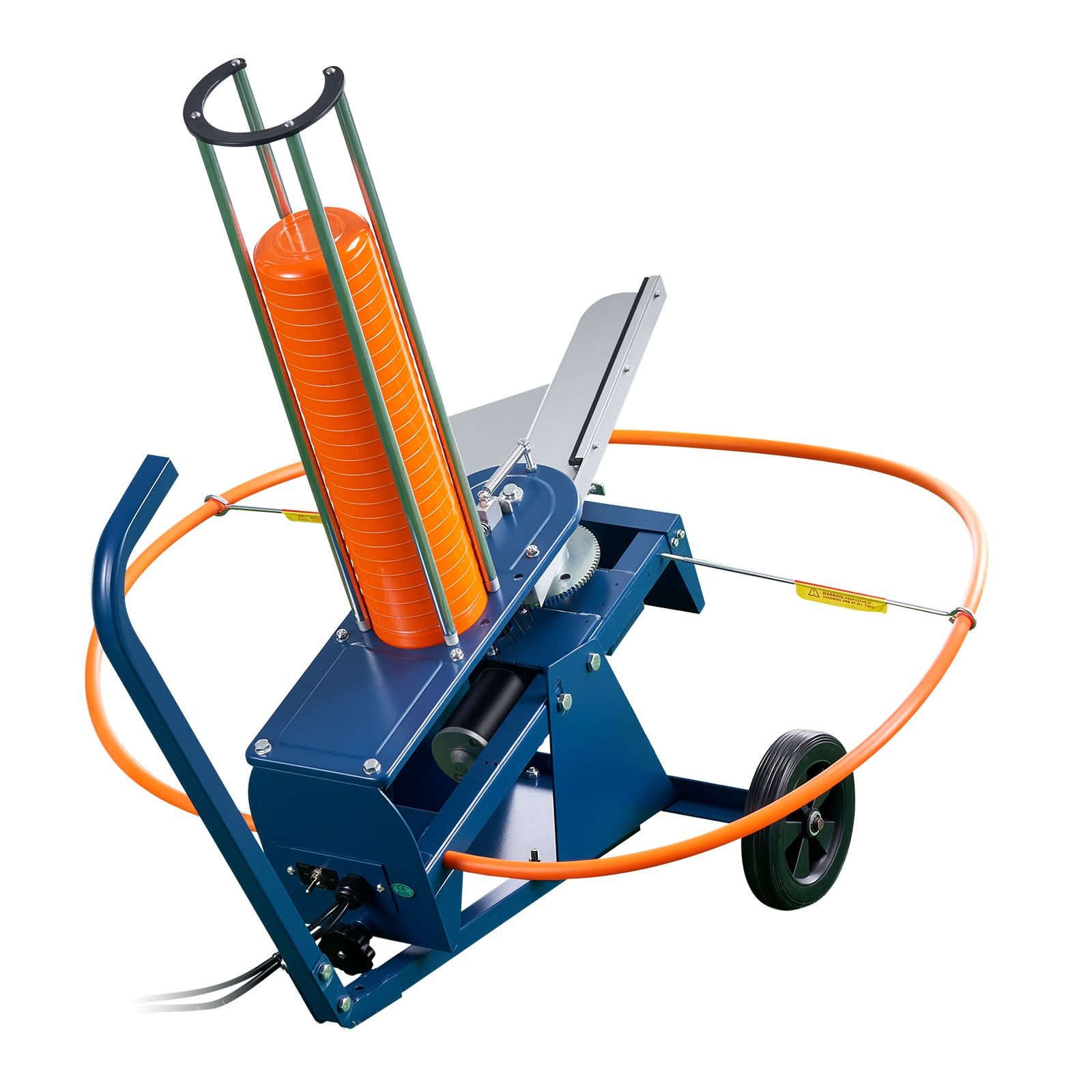 clay target thrower, max 50 clays pigeon thrower, 55+ yards automatic skeet and trap launcher on wheels with adjustable angle, foot pedal & pull handle for clays throwing shooting sports