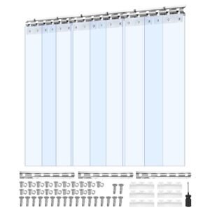 Clear PVC Strip Curtain, 84 in Height x 36 in Width x 0.08 in Thickness, 6 PCS Walk in Freezer Cooler Curtain Strips, Smooth Waterproof Plastic Door Strips for Warehouse, Freezer, Garage Doors
