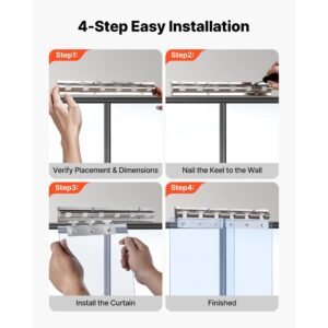 clear pvc strip curtain, 84 in height x 36 in width x 0.08 in thickness, 6 pcs walk in freezer cooler curtain strips, smooth waterproof plastic door strips for warehouse, freezer, garage doors