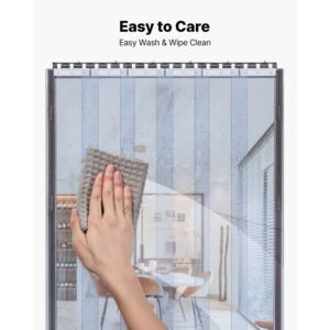 clear pvc strip curtain, 84 in height x 36 in width x 0.08 in thickness, 6 pcs walk in freezer cooler curtain strips, thermal insulating plastic door strips for warehouse, freezer, garage doors