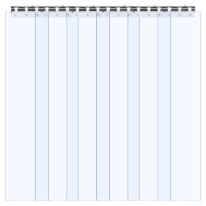 Clear PVC Strip Curtain, 84 in Height x 36 in Width x 0.08 in Thickness, 6 PCS Walk in Freezer Cooler Curtain Strips, Thermal Insulating Plastic Door Strips for Warehouse, Freezer, Garage Doors