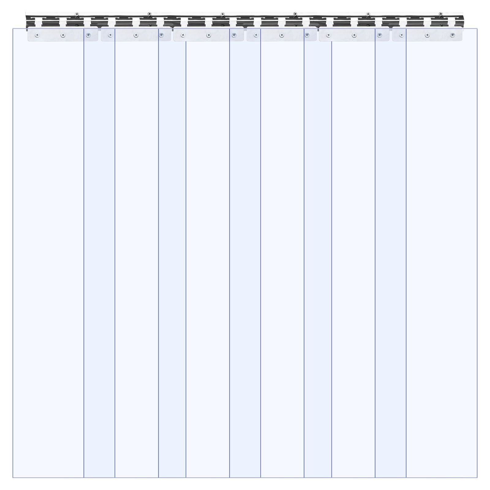 clear pvc strip curtain, 84 in height x 36 in width x 0.08 in thickness, 6 pcs walk in freezer cooler curtain strips, thermal insulating plastic door strips for warehouse, freezer, garage doors