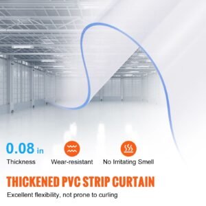 clear pvc strip curtain, 96 in height x 72 in width x 0.08 in thickness, 12 pcs walk in freezer cooler curtain strips, smooth waterproof plastic door strips for warehouse, freezer, garage doors