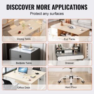 clear table cover protector, 18" x 36" rectangle table cover, 1.5 mm thick pvc plastic tablecloth, waterproof desktop protector for writing desk, coffee table, dining room table