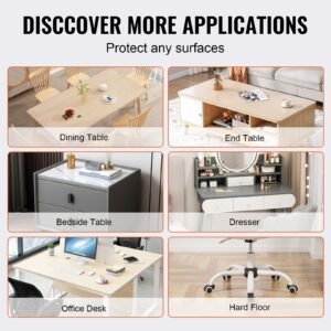 clear table cover protector, 36" x 72" rectangle table cover, 1.5 mm thick pvc plastic tablecloth, waterproof desktop protector for writing desk, coffee table, dining room table