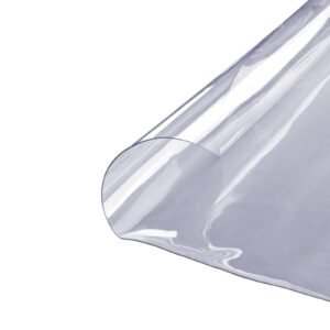 clear table cover protector, 48 inch/1230 mm round table cover, 1.5 mm thick pvc plastic tablecloth, waterproof desktop protector for writing desk, coffee table, dining room table