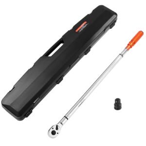Click Torque Wrench, 3/4 Inch Drive, 100-600 lbf-ft / 136-814N.m, Dual-direction Torque Wrench Set with Dual Range Scales, 48-tooth, ±3% High Precision, Alloy Steel, for Automobile Repair