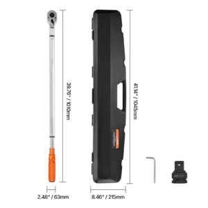 click torque wrench, 3/4 inch drive, 100 600 lbf ft / 136 814n.m, dual direction torque wrench set with dual range scales, 48 tooth, ±3% high precision, alloy steel, for automobile repair