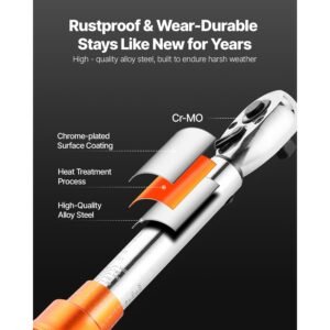 click torque wrench set, 1/4inch drive, 20 200lbf in/2.3 22.6n.m, dual direction and dual range scales, 72 tooth, ±3% high precision, with bit sockets, extension bar, for bicycle repair, orange