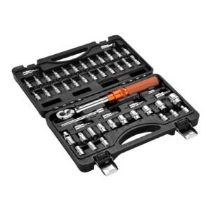 click torque wrench set, 1/4inch drive, 20 240 lbf in / 2.3 27.1n.m, dual direction and dual range scales, 72 tooth, ±3% high precision, with bits, sockets, adapters, extension bar, orange