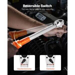 click torque wrench set, 3 pieces, 1/4, 3/8, 1/2 inch drive, 10 170 lbf ft, 5 45 lbf ft, 20 240 lbf in, dual direction and dual range scales, 72 tooth, ±3% high precision, for bicycle repair