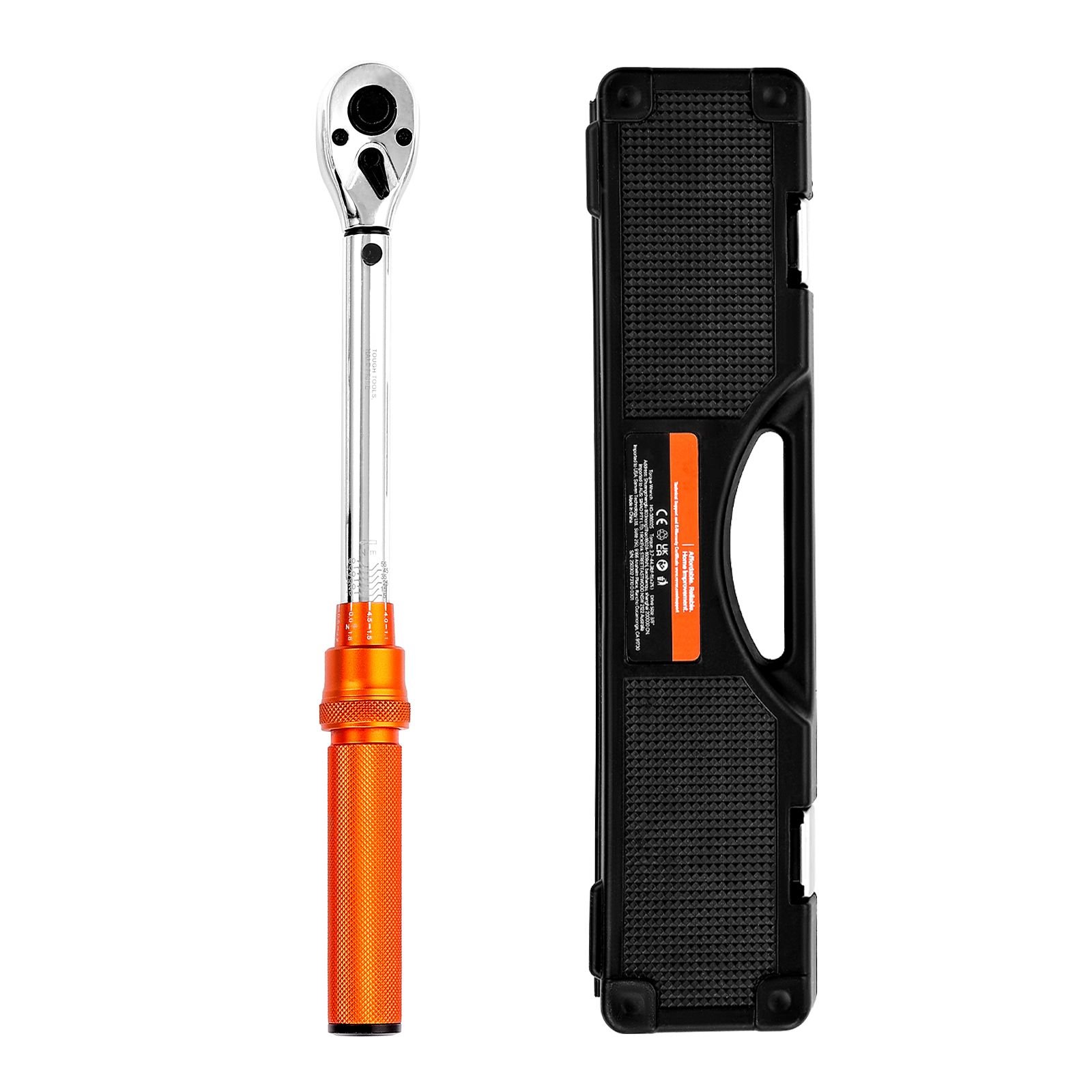 click torque wrench set, 3/8 inch drive, 5 60 n.m / 3.7 44.3 lbf.ft, dual direction, 72 tooth, ±3% high precision, with sockets, bits, extension bar, spark plug sockets, adapter, orange