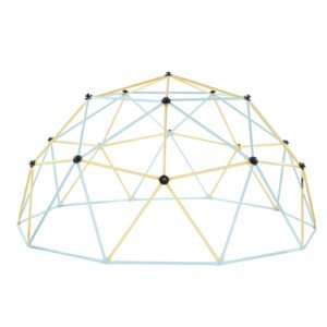climbing dome, 10ft geometric dome climber, 1000lbs loading jungle gym playground with 2 basketballs & octopus net, easy assembly outdoor backyard climbing equipment for kids 3 to 10 years old