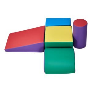 climbing toys, 5 piece set, foam climbing toys for toddlers 6 months to 3 years old, pu leather climbing blocks, indoor climb and crawl activity playset for crawling & sliding, easy to clean