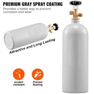 co2 regulator gauge with 0 60psi, heavy duty co2 gauge gas system, draft beer regulator with adjustable pressure regulator, check valve for draft beer homebrew (5 lbs co2 tank)