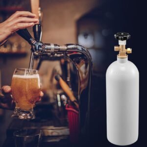 co2 regulator gauge with 0 60psi, heavy duty co2 gauge gas system, draft beer regulator with adjustable pressure regulator, check valve for draft beer homebrew (5 lbs co2 tank)