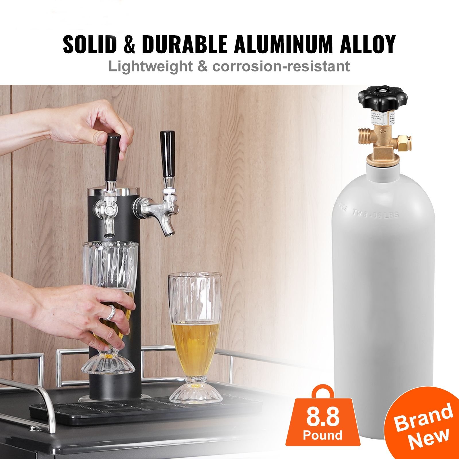 co2 regulator gauge with 0 60psi, heavy duty co2 gauge gas system, draft beer regulator with adjustable pressure regulator, check valve for draft beer homebrew (5 lbs co2 tank)