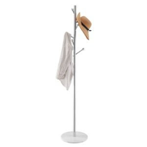 coat rack, freestanding coats rack stand with stable marble base & 8 hooks, free standing hall coat tree for entryway, bedroom, office, living room, modern clothes hanger for coats, hats, bags