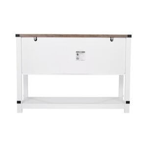 Coffee Bar Cabinet, 47.3 x 15.7 x 32.7 in Farmhouse Coffee Bar Cabinet with 4-Tier Storage, Coffee Bar Table with Barn Doors, Farmhouse Sideboard Buffet Cabinet for Living Room, Entryway