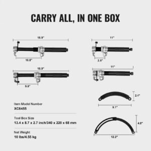 coil spring compressor tool, 2 pcs heavy duty macpherson strut spring compressor set, 2646 lbs strut spring compressor with safety bracket and carrying case, for car truck atv utv