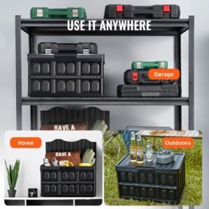 collapsible storage bins with lids, 45l 3 packs, folding plastic stackable utility crates with handles, large heavy duty containers for clothes, toys, books, snack, shoes, and grocery organizing