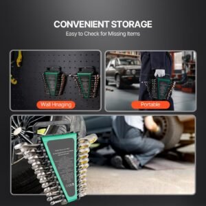 combination wrench set, 24 piece ratcheting wrench set with organizer rack, cr v steel wrench set sae 1/4" to 7/8", metric 8 mm to 19 mm, ideal for general household, auto repairs, emergency