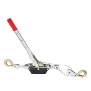 Come Along Winch, 2 Ton (4,409 lbs) Pulling Capacity, 12 ft Steel Cable, 2 Hooks, Heavy Duty Ratchet Power Puller Tool with Dual Gears, Automotive Hoist Cable Puller Ideal for Vehicle Rescue