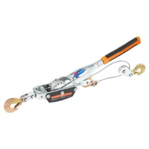 come along winch, 5 ton (11,023 lbs) pulling capacity, 11.5 ft steel cable, 3 hooks, heavy duty ratchet power puller tool with dual gears, automotive hoist cable puller ideal for vehicle rescue
