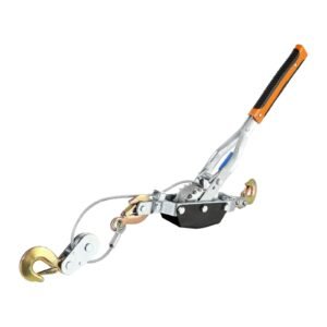 come along winch, 5 ton (11,023 lbs) pulling capacity, 11.5 ft steel cable, 3 hooks, heavy duty ratchet power puller tool with dual gears, automotive hoist cable puller ideal for vehicle rescue