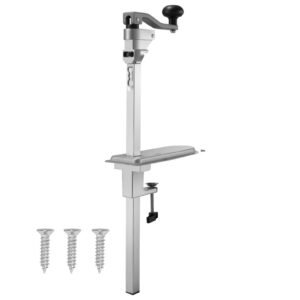 Commercial Can Opener, Heavy-Duty Manual Tabletop Cans Opener for Cans Up to 11.8 in Height, Height-Adjustable Can Openers Fixed with Screws & Table Clamp, for Restaurant, Hotel, and Food Store