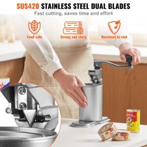 commercial can opener, heavy duty manual tabletop cans opener for cans up to 11.8 in height, height adjustable can openers fixed with screws & table clamp, for restaurant, hotel, and food store
