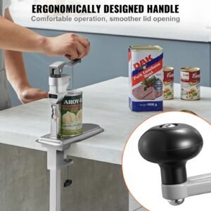 commercial can opener, heavy duty manual tabletop cans opener for cans up to 11.8 in height, height adjustable can openers fixed with screws & table clamp, for restaurant, hotel, and food store