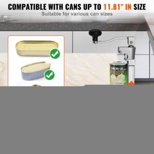 commercial can opener, heavy duty manual tabletop cans opener for cans up to 11.8 in height, height adjustable professional can openers with stainless steel blade, for restaurant & food store
