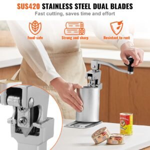 commercial can opener, heavy duty manual tabletop cans opener for cans up to 11.8 in height, height adjustable professional can openers with stainless steel blade, for restaurant & food store