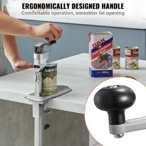 commercial can opener, heavy duty manual tabletop cans opener for cans up to 15.75 in height, height adjustable can openers fixed with screws & table clamp, for restaurant, hotel, and food store