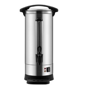 Commercial Coffee Urn, 110 Cups Stainless Steel Large Coffee Dispenser, 1500W 110V Electric Coffee Maker Urn For Quick Brewing, Hot Water Urn with Detachable Power Cord for Easy Cleaning, Silver