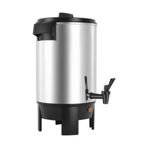 Commercial Coffee Urn, 30 Cup 152oz Hot Beverage Dispenser with Dripless Faucet, 1090W Quick-Brewing Coffee Maker, Automatic Temperature Control, for Catering, Party, Church & Restaurant