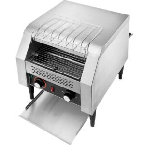 commercial conveyor toaster, 300 slices/hour conveyor belt toaster, heavy duty stainless steel commercial toaster oven, electric restaurant commercial toaster for toast bun, bagel, bread
