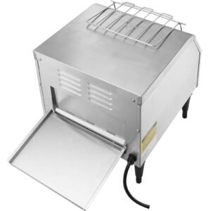 commercial conveyor toaster, 300 slices/hour conveyor belt toaster, heavy duty stainless steel commercial toaster oven, electric restaurant commercial toaster for toast bun, bagel, bread