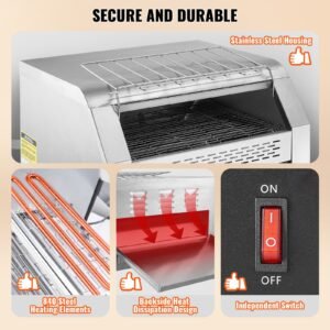 commercial conveyor toaster, 450 slices/hour conveyor belt toaster, heavy duty stainless steel commercial toaster oven, electric restaurant commercial toaster for toast bun, bagel, bread
