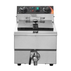 Commercial Deep Fryer, 1500W Electric Countertop Fryer with Basket, 11.6Qt / 11L Stainless Steel Single Oil Fryer with Time & Temp Control, Overheat Protection, for Kitchen Restaurant Use