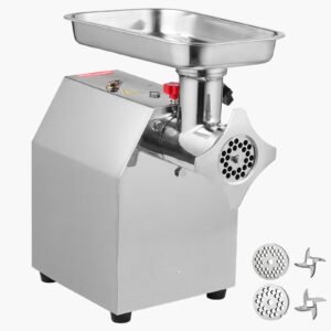 Commercial Electric Meat Grinder, 7 lbs/min Capacity, #12 Industrial Meat Mincer with 2 Stainless Steel Blades, 2 Grinding Plates, 850W Heavy-Duty Sausage Maker Stuffer, for Kitchen, Restaurant