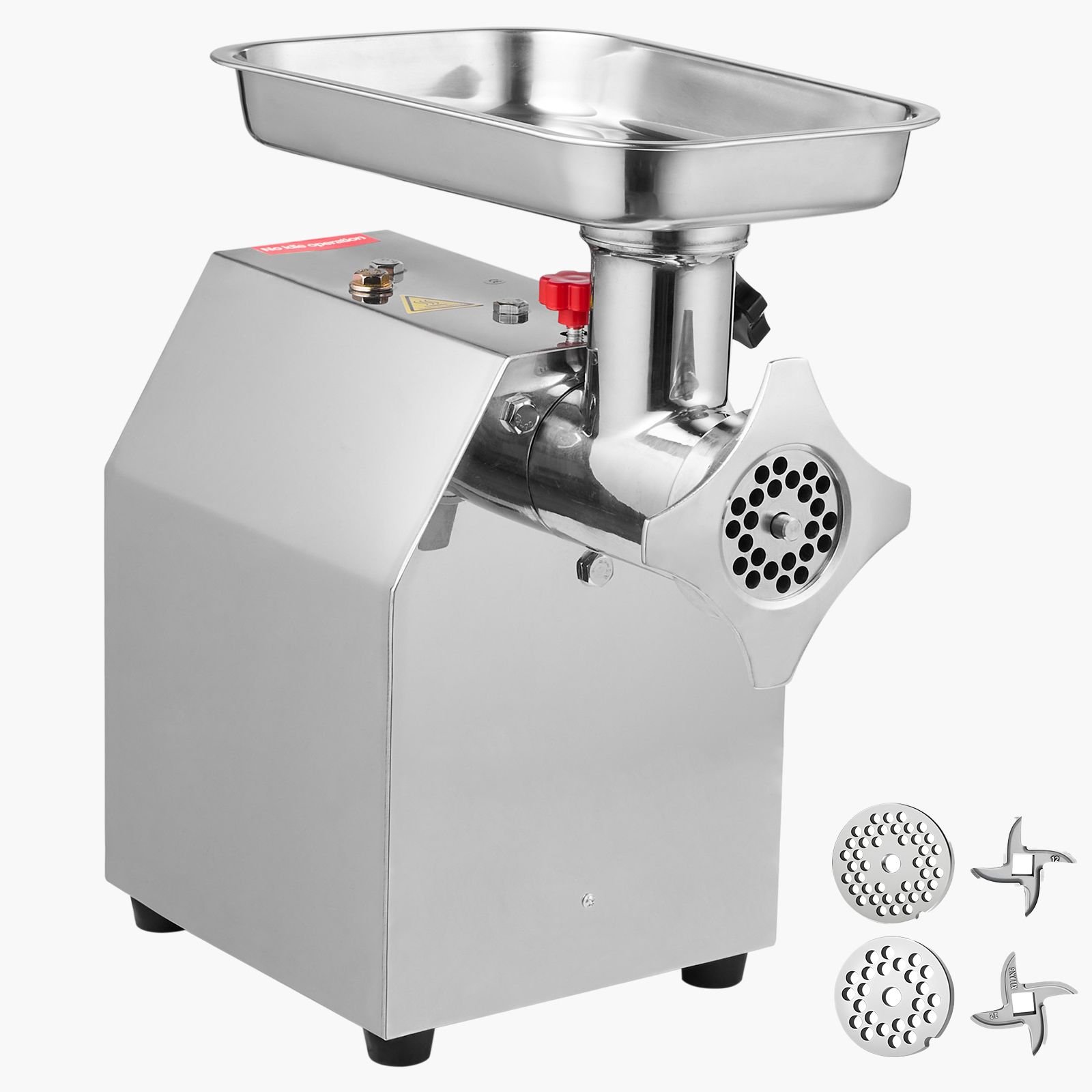 commercial electric meat grinder, 7 lbs/min capacity, #12 industrial meat mincer with 2 stainless steel blades, 2 grinding plates, 850w heavy duty sausage maker stuffer, for kitchen, restaurant