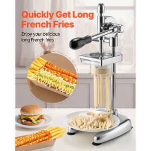 commercial french fry cutter, stainless steel fried potato strips squeezer, long french fries maker with pull out extruder, manual mashed potato squeezer machine for restaurants & home kitchen