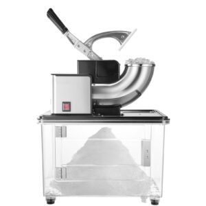 Commercial Ice Crusher 661LBS/H, 350W Electric Snow Cone Machine with 4 Blades, 2000RPM Stainless Steel Shaved Ice Machine with 11 Gal Crushed-Ice Box, for Family Restaurants Bars, Black