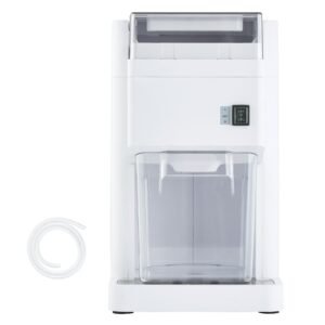 Commercial Ice Shaver Machine, 1.91QT /1.8L Large Electric Ice Cube Crusher Shaved Maker with 300W Premium Motor, Stainless Steel Blades, for Bar Mixing Seafood Preservation Home Party, White