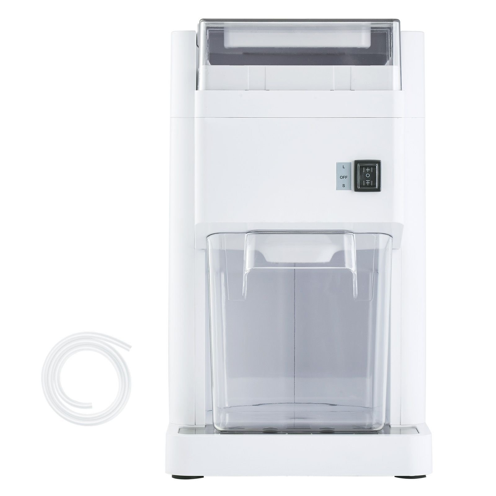 commercial ice shaver machine, 1.91qt /1.8l large electric ice cube crusher shaved maker with 300w premium motor, stainless steel blades, for bar mixing seafood preservation home party, white