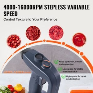 commercial immersion blender, 350w heavy duty hand mixer, 20 inch stepless variable speed mixer with stainless steel blade, multi purpose portable mixer for soup, sauces, mashed potatoes, cream