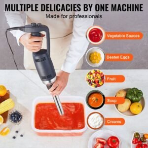 commercial immersion blender, 350w heavy duty hand mixer, 20 inch stepless variable speed mixer with stainless steel blade, multi purpose portable mixer for soup, sauces, mashed potatoes, cream