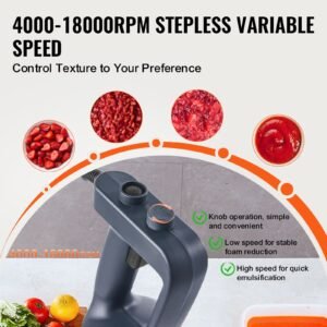 commercial immersion blender, 500w heavy duty hand mixer, 16 inch stepless variable speed mixer with stainless steel blade, multi purpose portable mixer for soup, sauces, mashed potatoes, cream